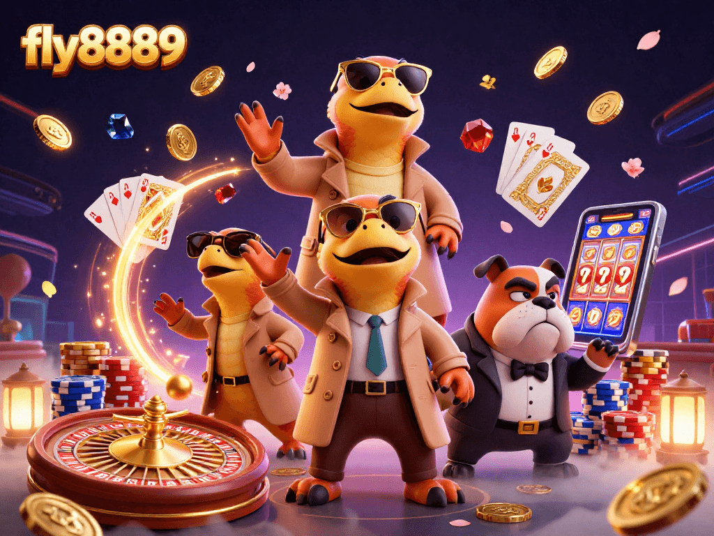 Experience the thrill of fly8889 as raptors sneak into a VIP casino lounge amidst sparkling gems and golden coins!