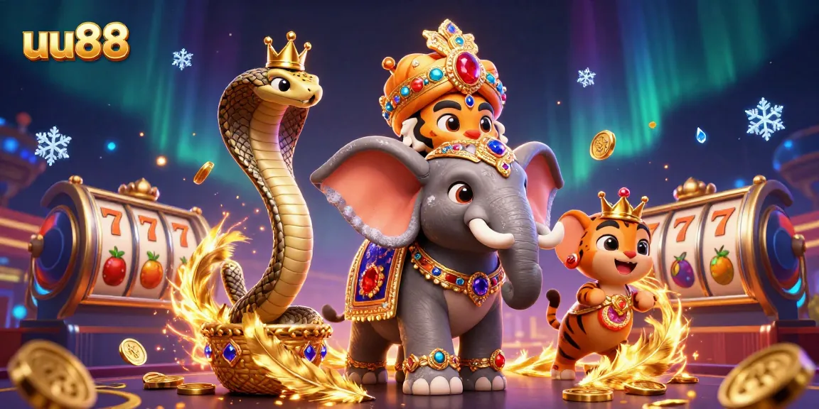 uu88 players enjoying a vibrant casino with slots, gold coins, and dynamic atmosphere