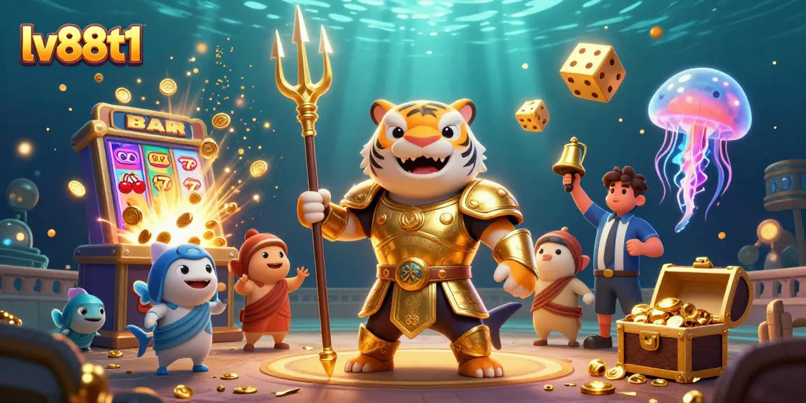 Experience the thrill of lv88t1 with a vibrant underwater casino scene full of action and excitement.