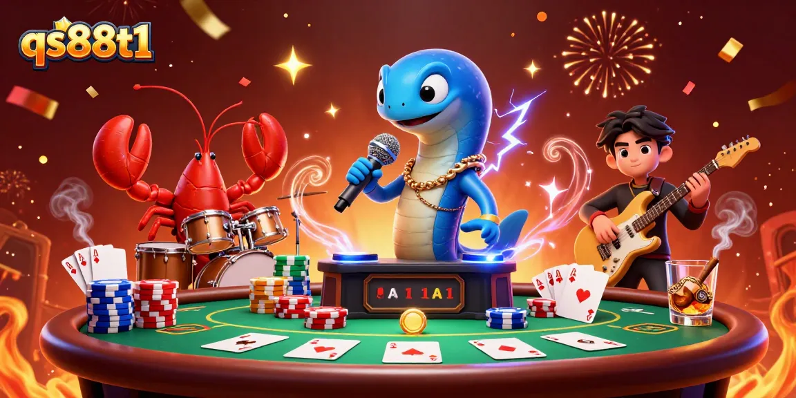 Engage in excitement with qs88t1 as the electric eel DJ rocks the underwater casino stage.
