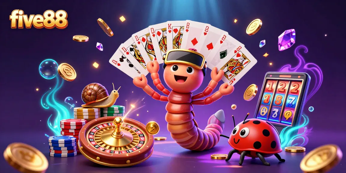 Experience gaming excitement like never before at five88 with a dazzling casino scene featuring vibrant characters and dynamic elements.