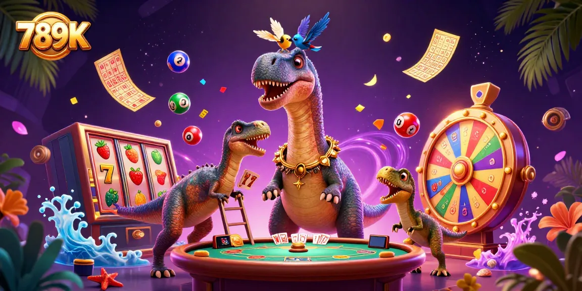 Engage in fun betting experiences with a vibrant 789K casino scene featuring dynamic characters and elements.