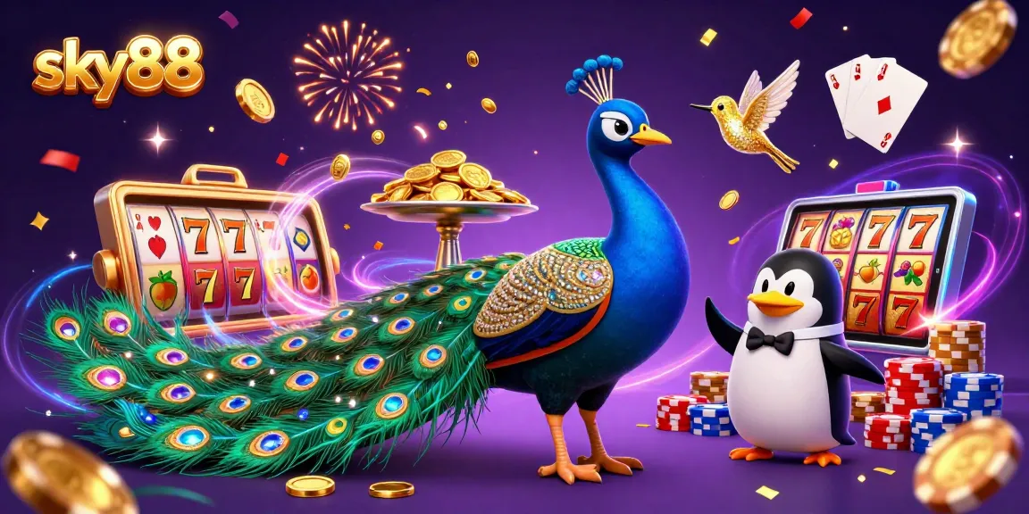 Spin and win with sky88’s vibrant casino scene full of magical slot reels and characters.