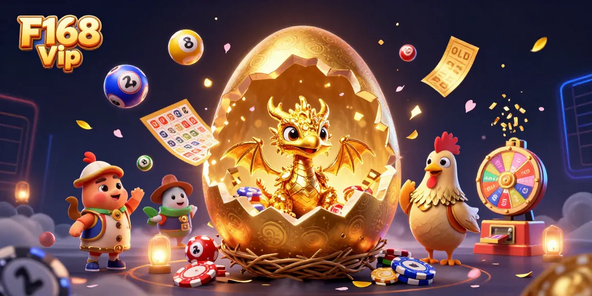 Spin and win at F168 Vip with a stunning golden dragon and exciting casino elements.
