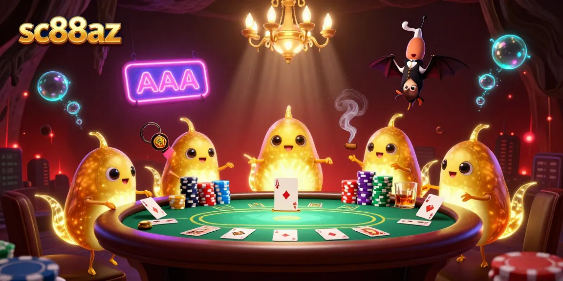 Experience thrilling poker play at sc88az with vibrant glowworms lighting a cave casino scene.