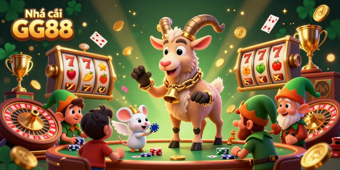 Experience the excitement of Nhà cái GG88 with colorful 3D gaming characters in a dynamic casino scene.